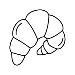 croissant icon, croissant line art - simple line art of croissant, perfect for croissant logos and icons