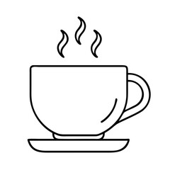 cup of coffee icon, cup of coffee line art - simple line art of cup of coffee, perfect for cup of coffee logos and icons