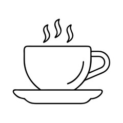 cup of coffee icon, cup of coffee line art - simple line art of cup of coffee, perfect for cup of coffee logos and icons