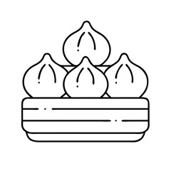 dim sum icon, dim sum line art - simple line art of dim sum, perfect for dim sum logos and icons