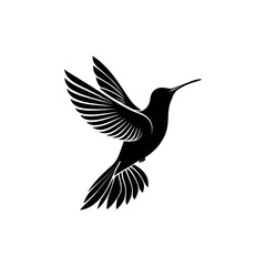 hummingbird silhouette logo vector line art logo design