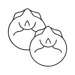 dumplings icon, dumplings line art - simple line art of dumplings, perfect for dumplings logos and icons