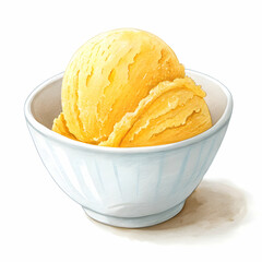 Delicious yellow ice cream in cup