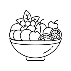fruit salad icon, fruit salad line art - simple line art of fruit salad, perfect for fruit salad logos and icons