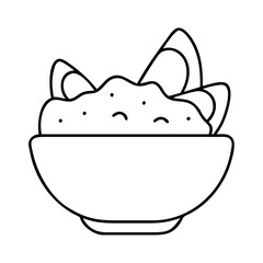 guacamole bowl icon, guacamole bowl line art - simple line art of guacamole bowl, perfect for guacamole bowl logos and icons