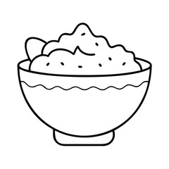 guacamole bowl icon, guacamole bowl line art - simple line art of guacamole bowl, perfect for guacamole bowl logos and icons