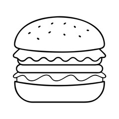 hamburger icon, hamburger line art - simple line art of hamburger, perfect for hamburger logos and icons