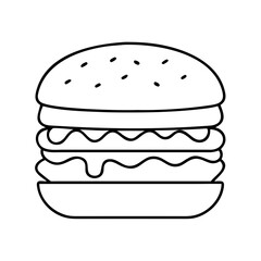 hamburger icon, hamburger line art - simple line art of hamburger, perfect for hamburger logos and icons