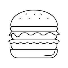 hamburger icon, hamburger line art - simple line art of hamburger, perfect for hamburger logos and icons