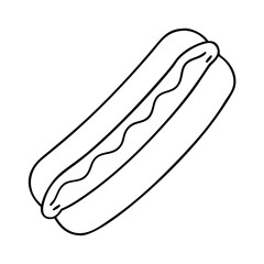 hot dog icon, hot dog line art - simple line art of hot dog, perfect for hot dog logos and icons
