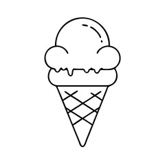 ice cream cone icon, ice cream cone line art - simple line art of ice cream cone, perfect for ice cream cone logos and icons