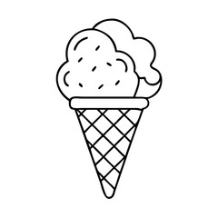 ice cream cone icon, ice cream cone line art - simple line art of ice cream cone, perfect for ice cream cone logos and icons