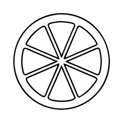 lemon slice icon, lemon slice line art - simple line art of lemon slice, perfect for lemon slice logos and icons