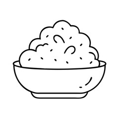 mashed potatoes icon, mashed potatoes line art - simple line art of mashed potatoes, perfect for mashed potatoes logos and icons