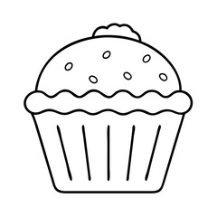 muffin icon, muffin line art - simple line art of muffin, perfect for muffin logos and icons