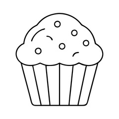 muffin icon, muffin line art - simple line art of muffin, perfect for muffin logos and icons