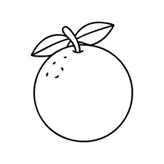 orange icon, orange line art - simple line art of orange, perfect for orange logos and icons