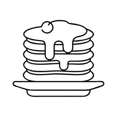 pancakes with syrup icon, pancakes with syrup line art - simple line art of pancakes with syrup, perfect for pancakes with syrup logos and icons