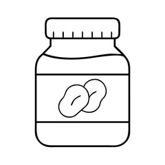 peanut butter jar icon, peanut butter jar line art - simple line art of peanut butter jar, perfect for peanut butter jar logos and icons