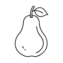 pear icon, pear line art - simple line art of pear, perfect for pear logos and icons