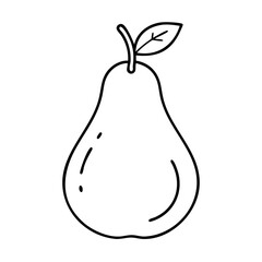 pear icon, pear line art - simple line art of pear, perfect for pear logos and icons