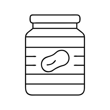 recommend clip art: peanut butter jar icon, peanut butter jar line art - simple line art of peanut butter jar, perfect for peanut butter jar logos and icons