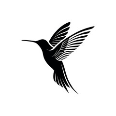 hummingbird silhouette logo vector line art logo design
