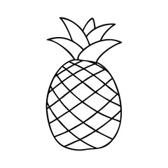 pineapple icon, pineapple line art - simple line art of pineapple, perfect for pineapple logos and icons
