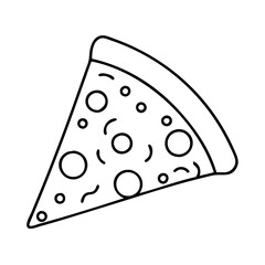 pizza slice icon, pizza slice line art - simple line art of pizza slice, perfect for pizza slice logos and icons