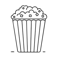 popcorn bucket icon, popcorn bucket line art - simple line art of popcorn bucket, perfect for popcorn bucket logos and icons