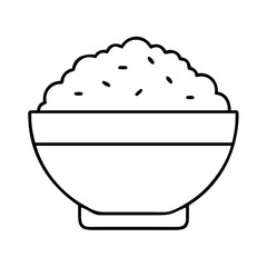 rice bowl icon, rice bowl line art - simple line art of rice bowl, perfect for rice bowl logos and icons