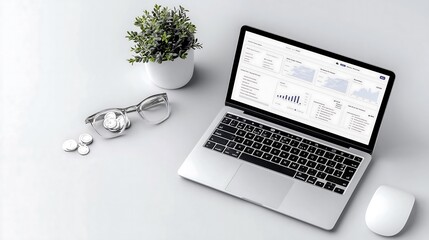 A digital payroll dashboard with finance icons, bar charts, and employee management tools, emphasizing automated salary processing