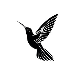 hummingbird silhouette logo vector line art logo design