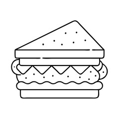 sandwich icon, sandwich line art - simple line art of sandwich, perfect for sandwich logos and icons