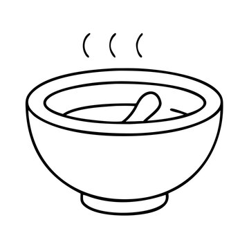 recommend clip art: soup bowl icon, soup bowl line art - simple line art of soup bowl, perfect for soup bowl logos and icons
