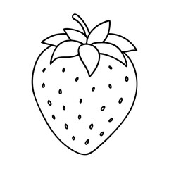 strawberry icon, strawberry line art - simple line art of strawberry, perfect for strawberry logos and icons