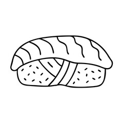 sushi nigiri icon, sushi nigiri line art - simple line art of sushi nigiri, perfect for sushi nigiri logos and icons