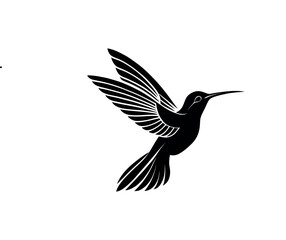 hummingbird silhouette logo vector line art logo design