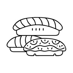 sushi nigiri icon, sushi nigiri line art - simple line art of sushi nigiri, perfect for sushi nigiri logos and icons