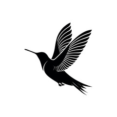 hummingbird silhouette logo vector line art logo design
