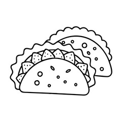 tacos icon, tacos line art - simple line art of tacos, perfect for tacos logos and icons