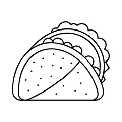 tacos icon, tacos line art - simple line art of tacos, perfect for tacos logos and icons