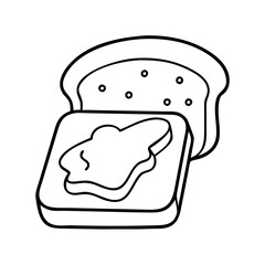 toast with butter icon, toast with butter line art - simple line art of toast with butter, perfect for toast with butter logos and icons