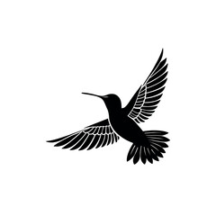 Fototapeta premium hummingbird silhouette logo vector line art logo design