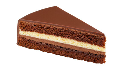 Isolated Chocolate Cake Slice, Decadent Dessert