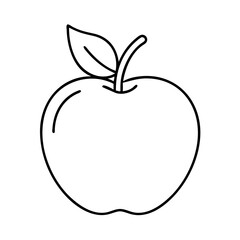 apple icon, apple line art - simple line art of apple, perfect for apple logos and icons