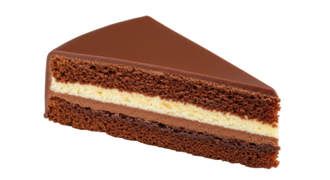 Isolated Chocolate Cake Slice, Decadent Dessert