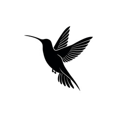 Fototapeta premium hummingbird silhouette logo vector line art logo design