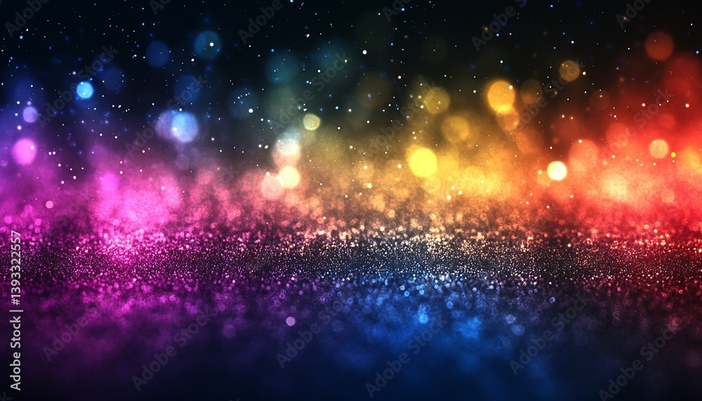 Poster Mesmerizing Sparkling Light Reflections Creating a Colorful Dance of Dust : Generative AI