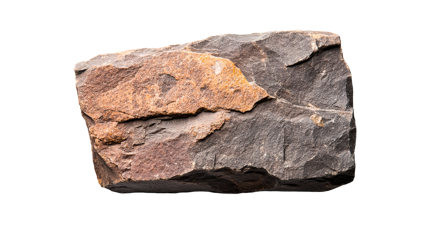 Piece of stone with brown inclusions, geological sample, cut out transparent